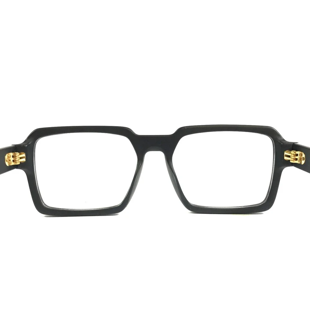 Alfred Kerbs Eyeglasses Frames FRANK BK Black Gold Square Full Rim 54-17-142